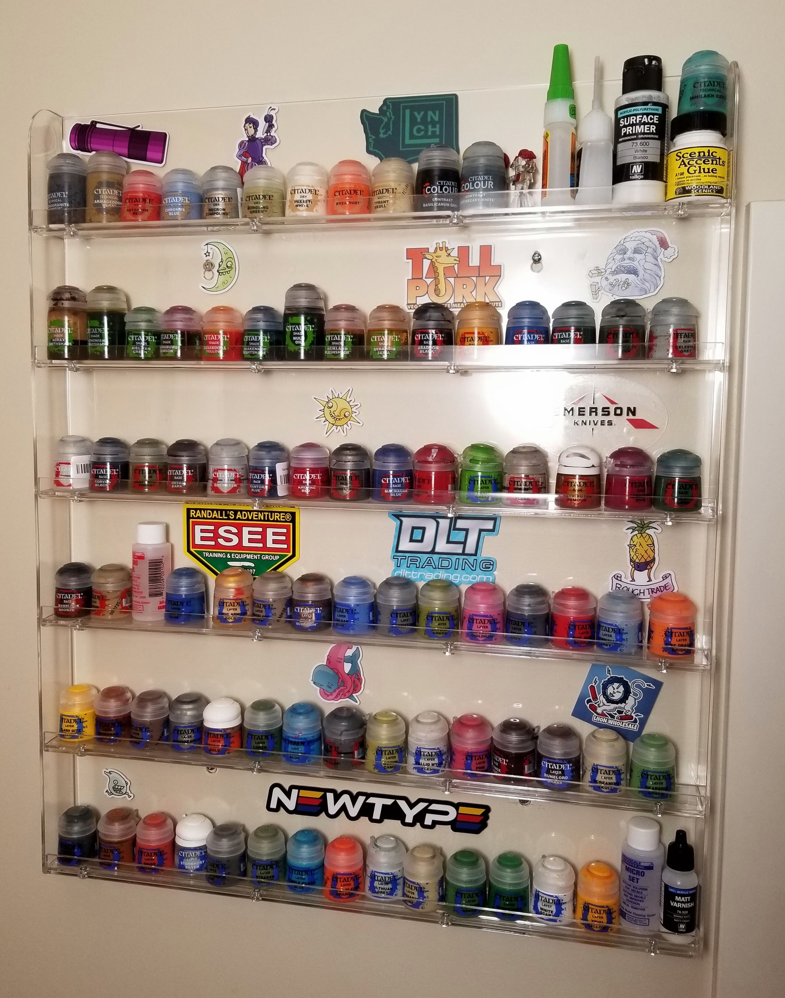 A wall-mounted paint rack and some WIP miscellany – Yore